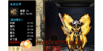 冰封圣甲在单职业手游穿戴的刻薄条件